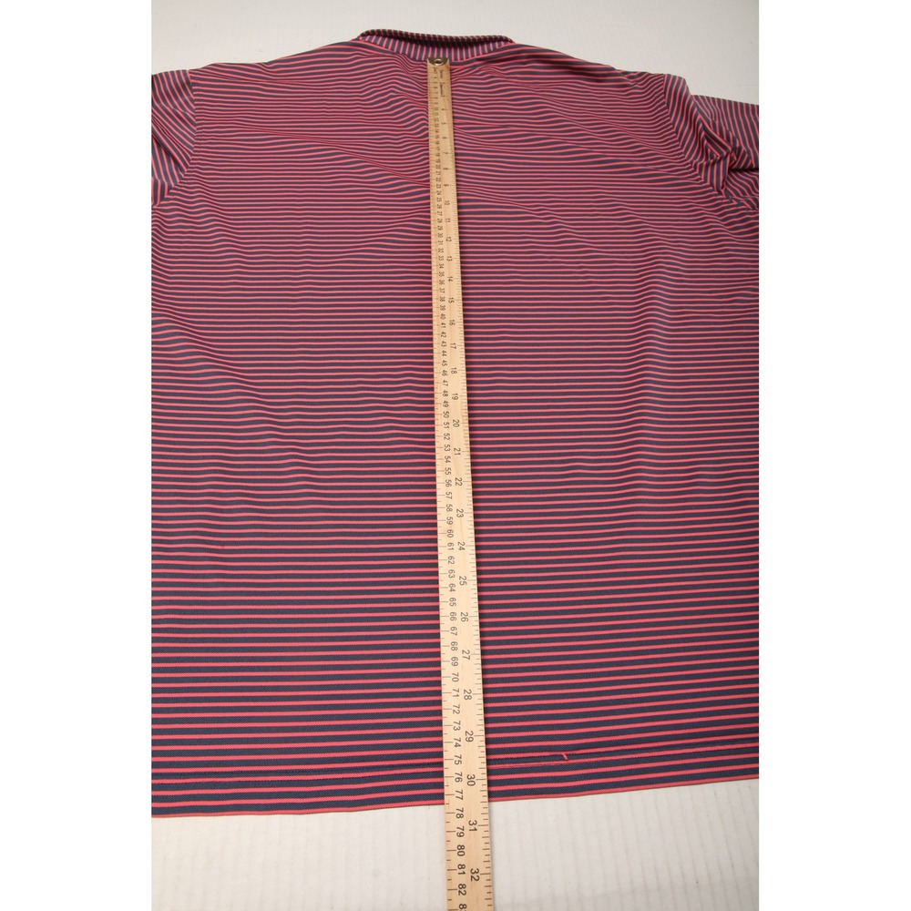 Peter Millar Summer Comfort Polo Shirt Mens XXL Red Navy Striped St Clair CC - Picture 10 of 12